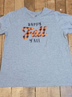 Positive Tees Happy Fall Y'All Short Sleeve Tee XL